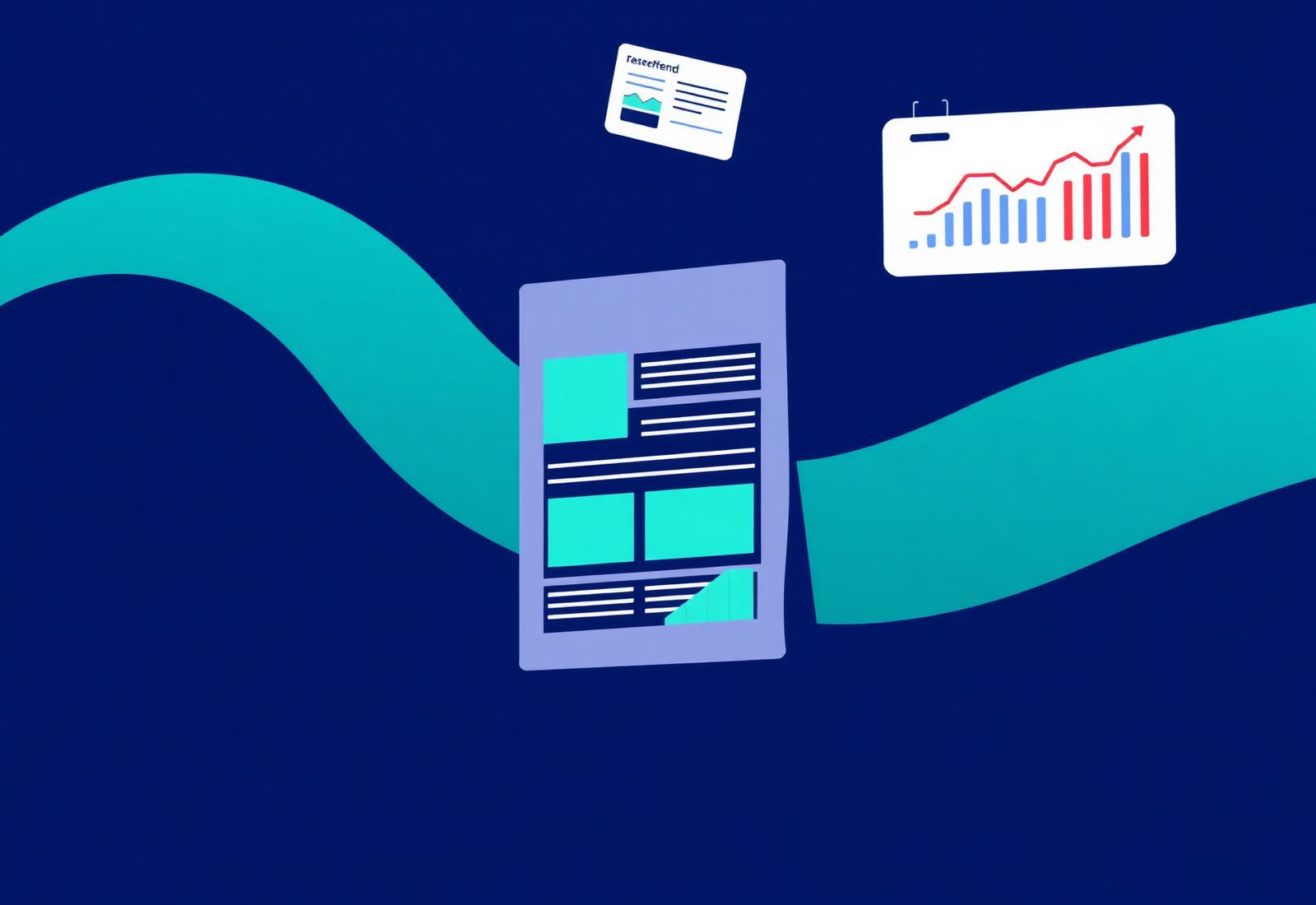 Illustration of a UK tender document being analysed into structured data panels